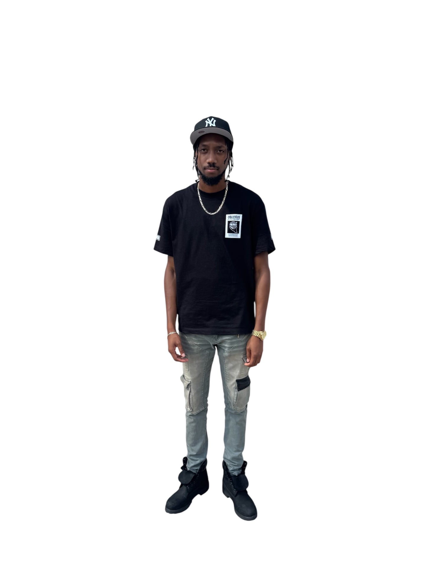 Oblivious State Oversized Jet Black Tee