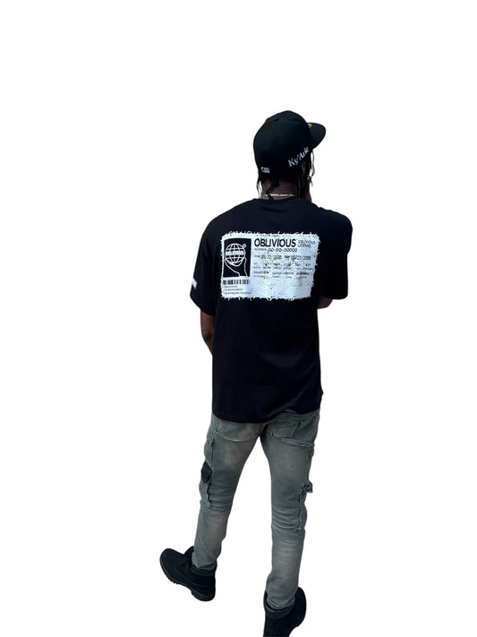 Oblivious State Oversized Jet Black Tee