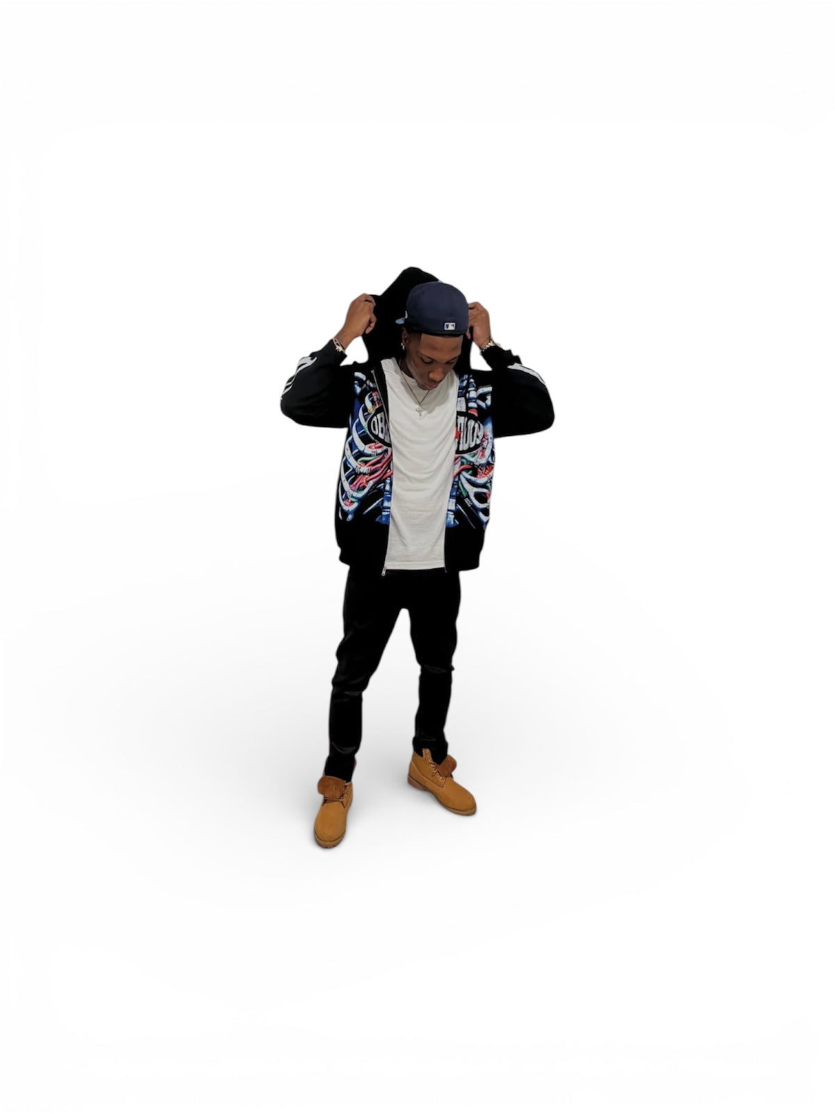 Oblivious Jet-Black Skeleton Graphic Jacket