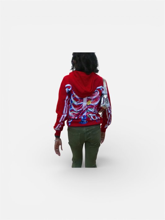 Oblivious Red skeleton jacket