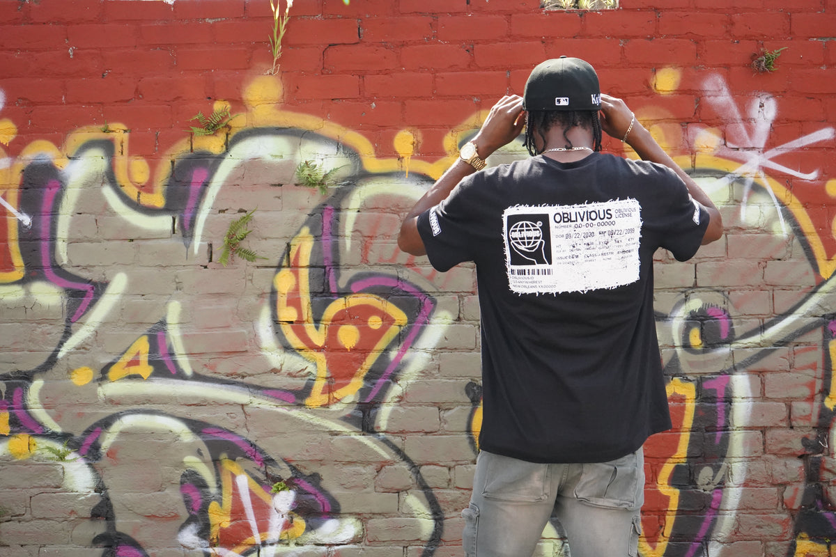Oblivious State Oversized Jet-Black Heavyweight Tee