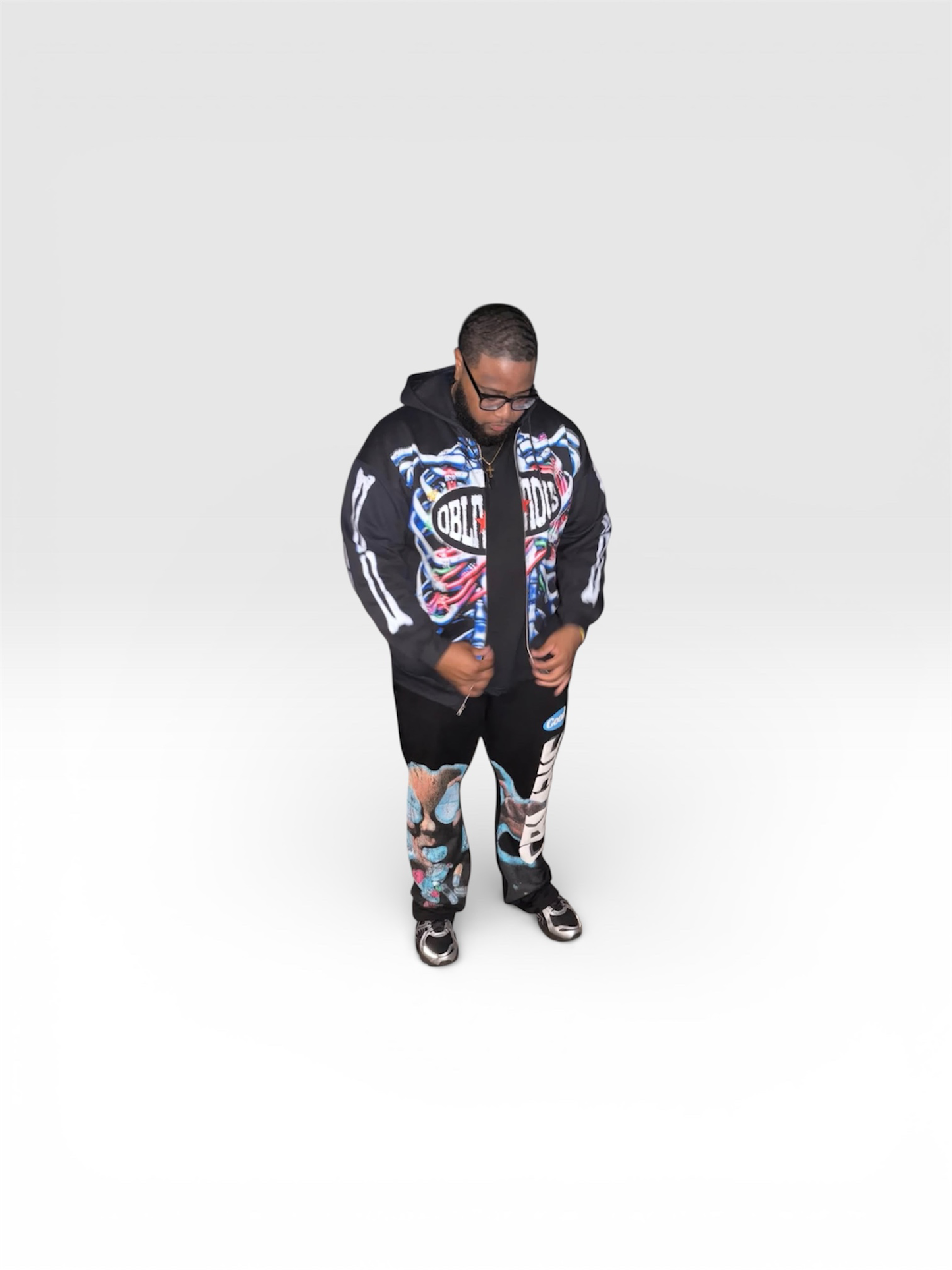 Oblivious Jet-Black skeleton jacket