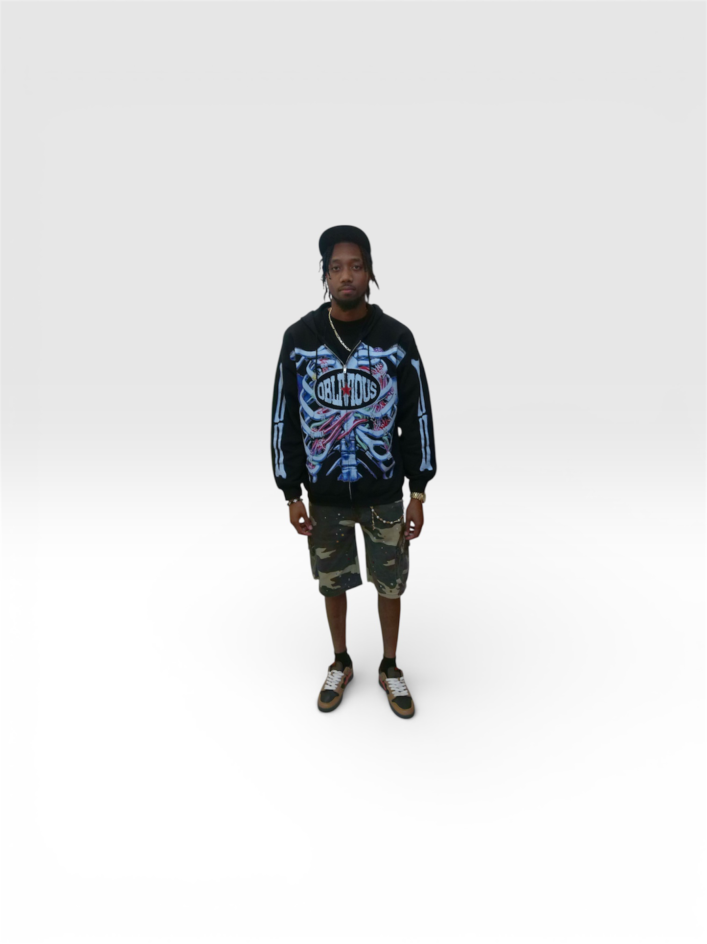 Oblivious Jet-Black skeleton jacket